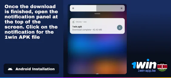 Click on the APK file to start 1Win App Installation