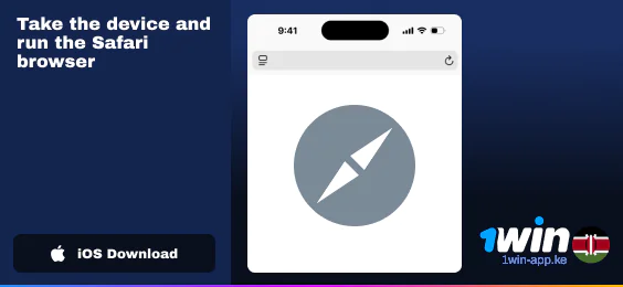 Open Safari browser to start downloading 1Win App for iOS