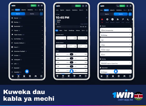 Chaguo za Kuweka Dau Kabla ya Mechi katika Programu ya 1Win Kenya