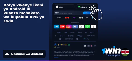 Bofya kwenye Programu ya 'Android' - 1Win Kenya